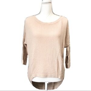 Express Cream/ Tan Scoop Neck Sweater Women’s XS